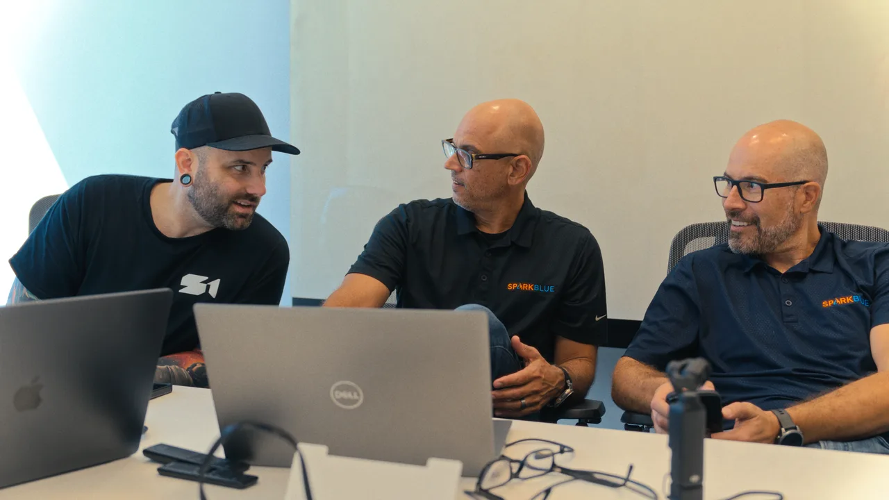 Story First and the SparkBlue team during a client review session
